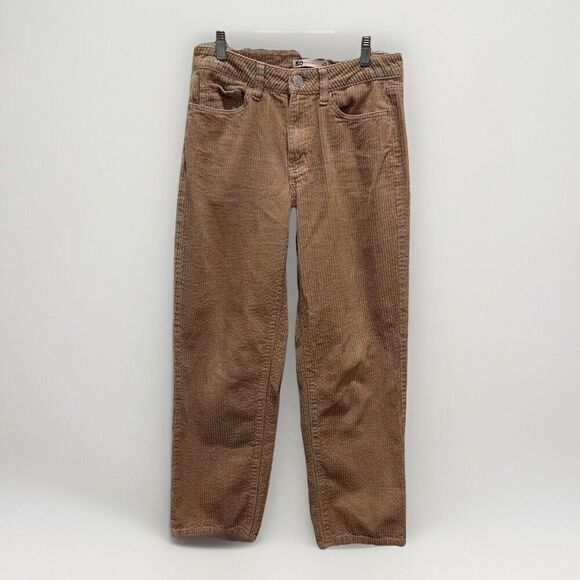 SO Women's High Rise Straight Stretch Pull On Corduroy Pants Beige Size 7/28 - Picture 1 of 6